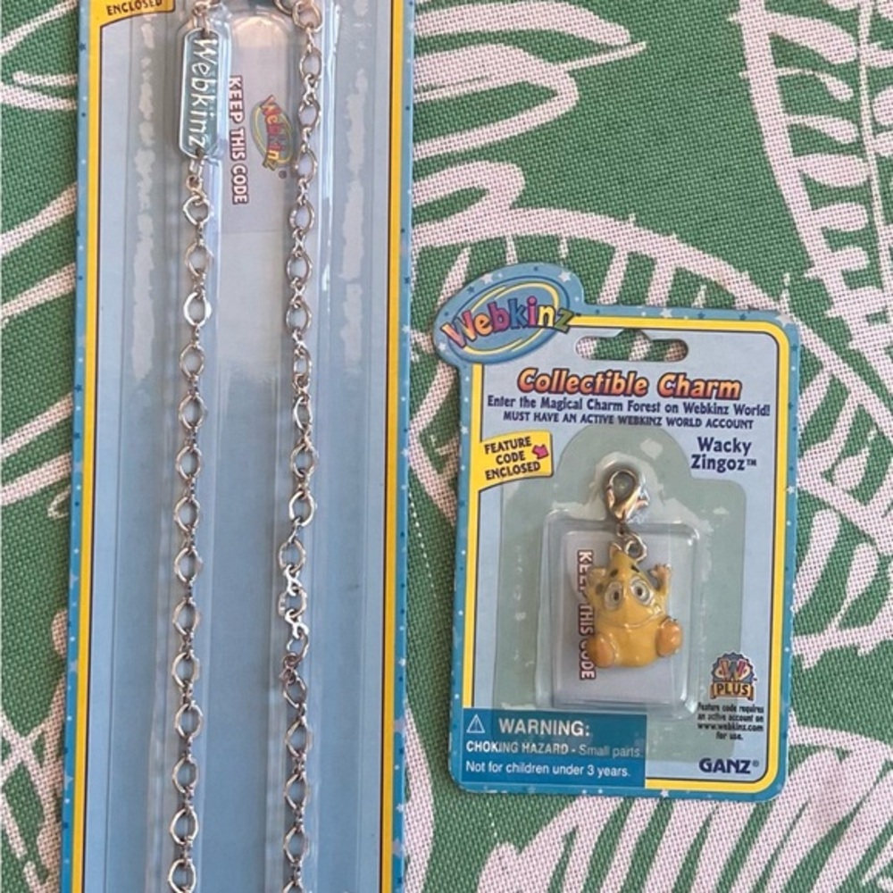WEBKINZ WACKY ZINGOZ CHARM With Webkinz Necklace Set - NEW W/ SEALED CODE